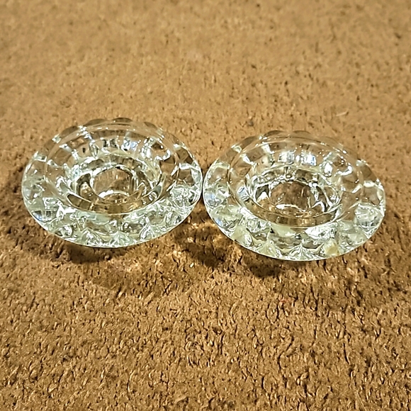Pasari vintage crystal candlestick/tealight holders - Picture 1 of 4